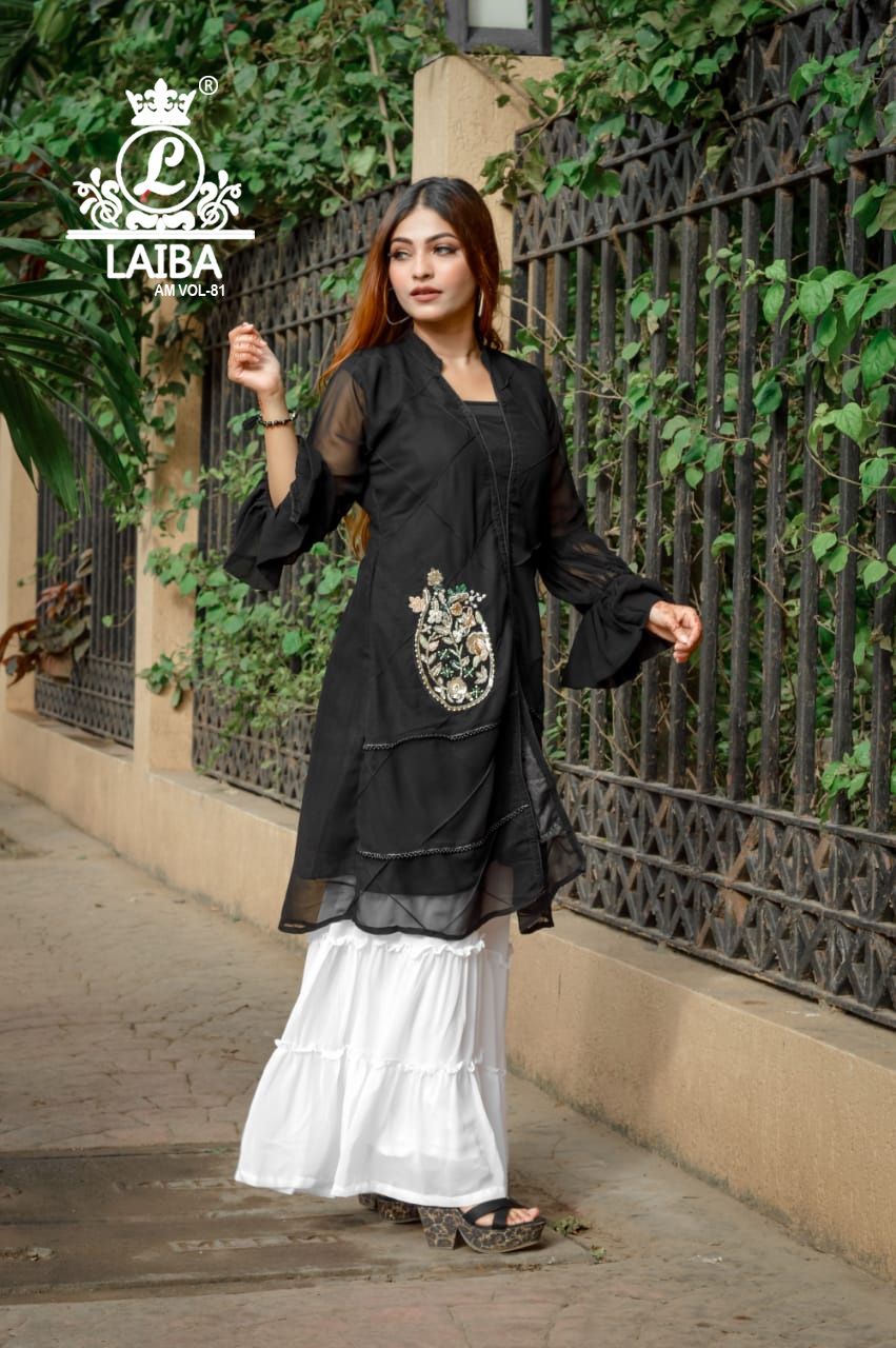Laiba Am 81 Extra Ordinary Festive Wear Fancy Designer Georgette Top With Bottom Collection